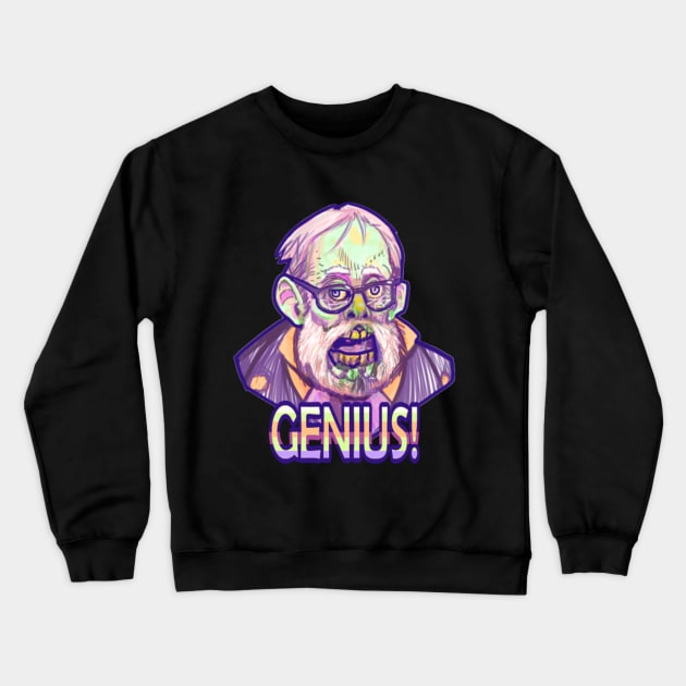 Zombified Genius: Watercolor Tribute to George Romero Crewneck Sweatshirt by SeleneWitchStore